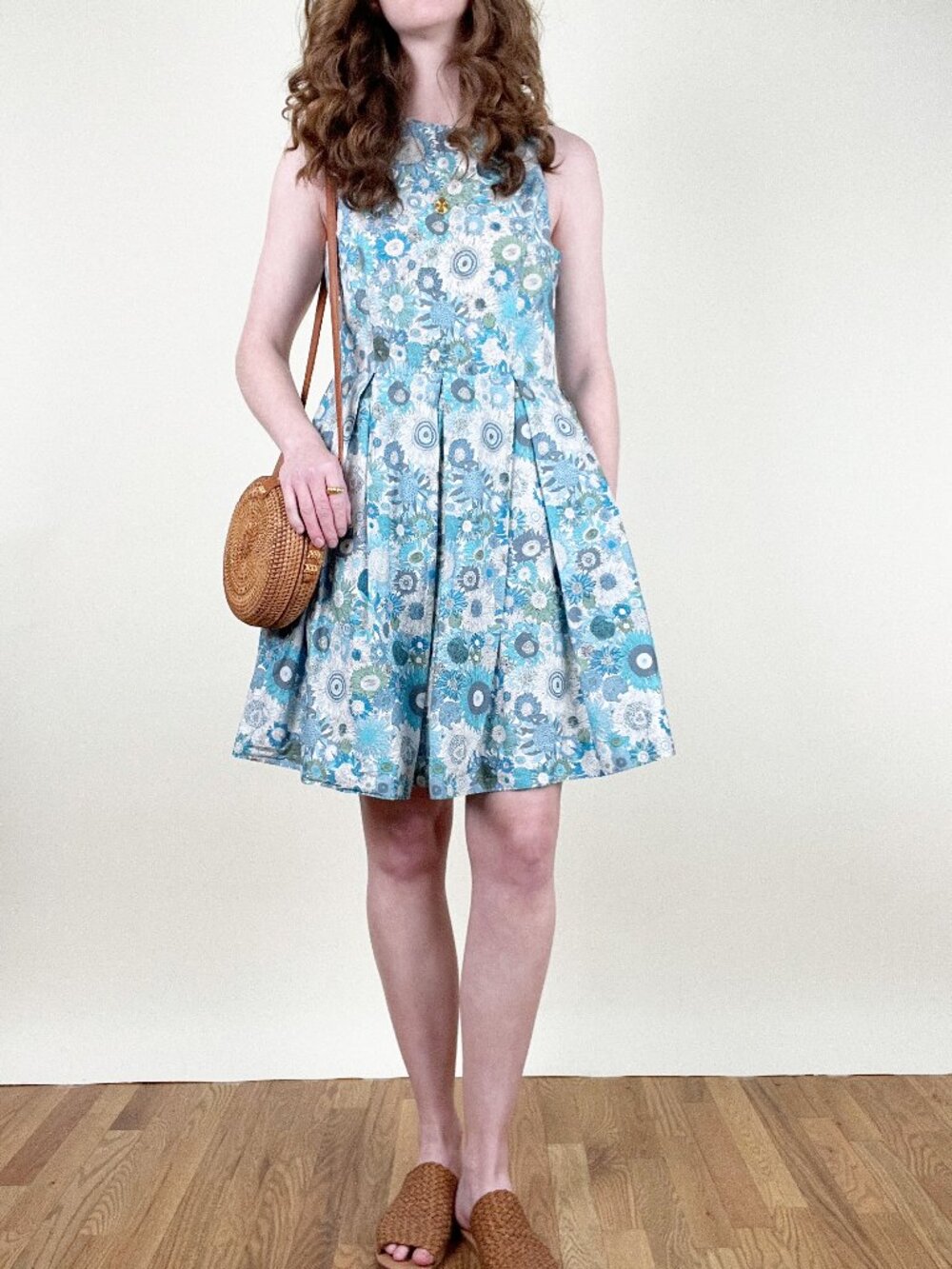 Vintage Liberty of London Fabrics Mini Sun Dress Fit & Flare Floral Sundress - 8 - Picture 2 of 9